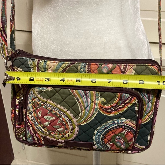 Vera Bradley Green Multicolor Quilted Handbag Bag Crossbody Purse Paisley Floral - Picture 3 of 10